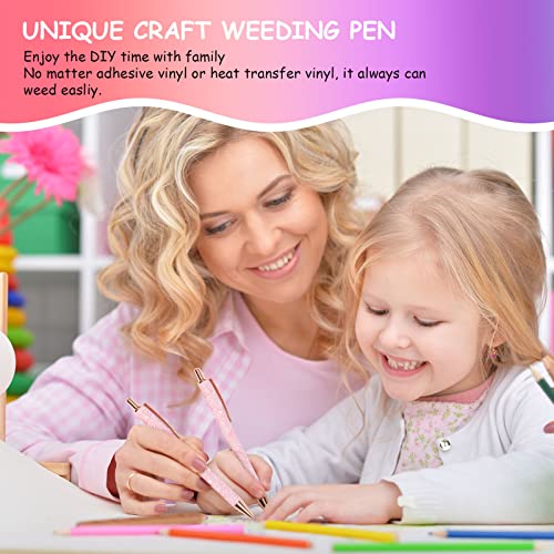 TECKWRAP Air Release Weeding Tool Pin Pen Vinyl Installation Weeding Tool for Vinyl DIY Craft Project (Glitter Pink) TECKWRAP