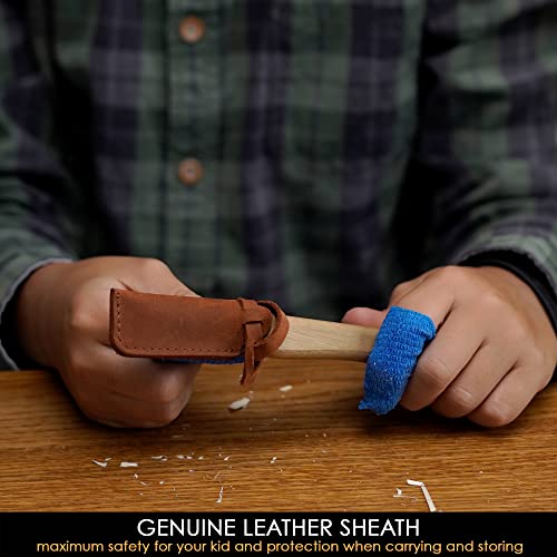 BeaverCraft Whittling Knife for Beginners C1 Kid - Whittling Knife for Kids Safety Carving Knife - Children Whittling Knife for Entry-Level Carvers - BeaverCraft