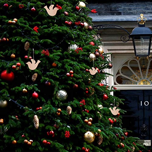 Vosarea 10pcs Wooden Bird Hanging Ornaments Christmas Tree Decoration DIY Crafts Bird Hanging Decoration for Christmas Wedding Door Window Home VOSAREA