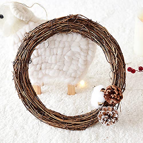 Renococo DIY Crafts Natural Grapevine Wreaths,12/16 Inch Wreath Ring,Rattan Vine Branch Hoop,DIY Rattan Frame,Twig Wreath,DIY Frame,Xmas Wreath, Renococo