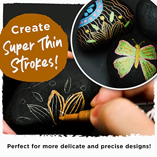 Extra Fine Tip Metallic Chalk Markers (10 Pack, 1mm) Liquid Chalk Pens - For Blackboards, Chalkboard, Bistro Menu, Window - Wet Wipe Erasable Chalkola