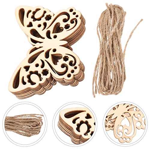Didiseaon Wood Crafts Unfinished 50 Sets Wooden Butterfly Crafts Butterfly Unfinished Wood Cutouts Blank Butterfly Wooden Paint Crafts for Kids Home Didiseaon