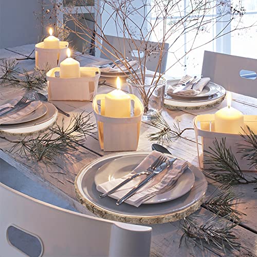 Prsildan 4 Pcs Large Natural Wood Slices, 11-12.5 Inches Unfinished Wood Centerpieces for Tables, DIY Round Rustic Wooden Circle Crafts for Wedding Prsildan