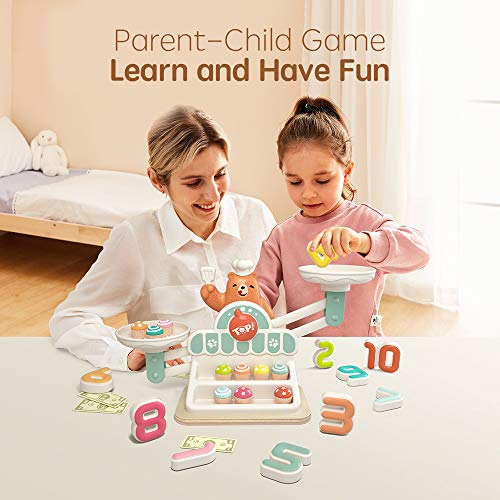 TOP BRIGHT Balance Math Game for Kids, Preschool Math Games for Kids Ages 3-5, STEM Montessori Toys for 2 3 4 Year Old Girls Boys Gifts TOP BRIGHT