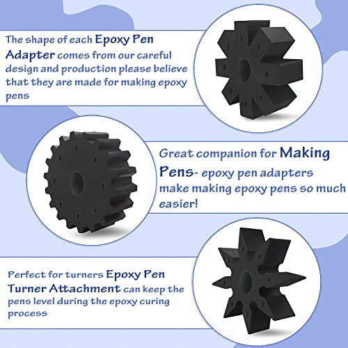 Riomh Epoxy Pen Turner Attachment, Glitter Pen Adapter for Holding Pens on Turner Machine, Sublimation Pens blank Turner Kit to Make Customized Pens Riomh