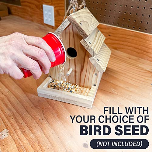 Bird House Kit for Adults and Children to Build and Paint - Easy Simple DIY Birdhouse Wood Craft Projects Bird House Tweet