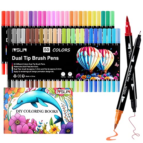 35 Dual Markers Pen for Adult Coloring Book Nicecho Brush Art
