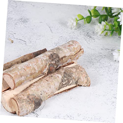 SEWACC 8 Pcs Nativity Decor Reptile Decor Artificial Fireplace Birch Log Bundle Mini Birch Logs Christmas Xmas Party Wood Pieces Christmas Photo SEWACC