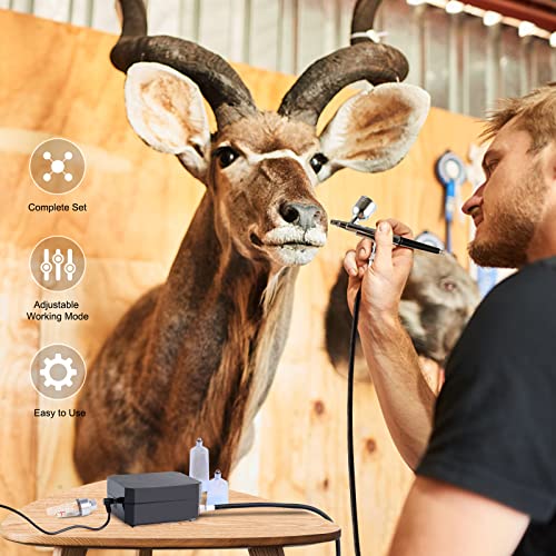 Gocheer Upgraded 40PSI Airbrush Kit, Dual-Action Multi-Function Airbrush Set with Compressor for Painting Portable Air Brush Set for Cake Decoration Gocheer