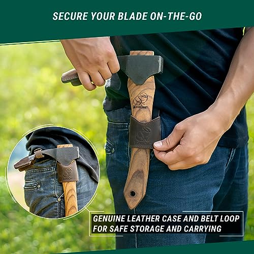 BeaverCraft Forged Adze Woodworking Bowl Adze with Wooden Handle Woodcarving Curved Adze - Wood Carving Axe Gutter Adze - Hand Wood Carving Tools BeaverCraft