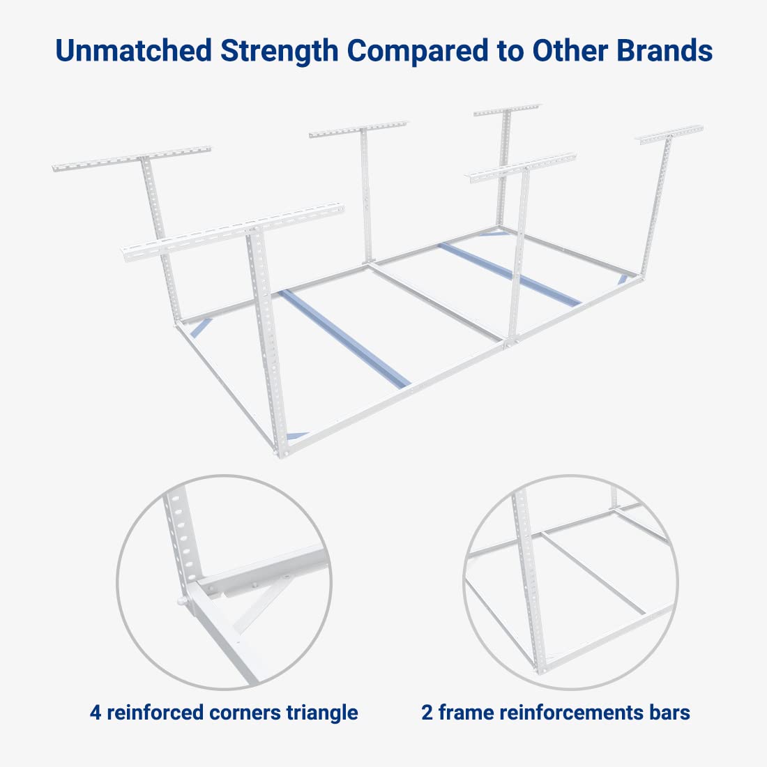 FLEXIMOUNTS 4x8 Overhead Garage Storage Rack without Decking,Garage Storage Organization System,Heavy Duty Metal Garage Ceiling Storage Racks,600lbs FLEXIMOUNTS