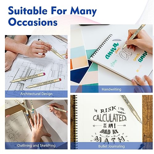 CHARSOCO 01 Micro Pen, Fine Point Pen with 12 Colors, Waterproof Archival Ink, 0.25mm Fineliner Ink Pens for Artist Illustration, Sketching, Anime, CHARSOCO