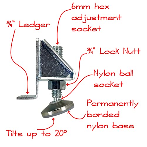 Desunia Super Heavy Duty Leveler Legs w/Lock Nuts - 4 Pack Desunia