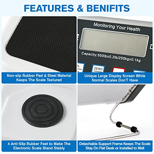 SIKE Medical Digital Floor Scale, Portable - Easy to Read Digital Display - Heavy Duty - Home, Hospital & Physician Use - Pound & Kilogram Settings - SIKE