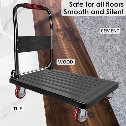 Finnhomy 5 Inch Casters Wheels Set of 4 Heavy Duty Plate Swivel Locking Casters for Furniture/Workbench Premium Industrial Wheels 3000 Lbs Anti-wear Finnhomy