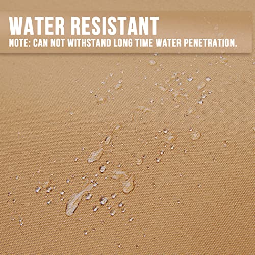 CARTMAN Finished Size 12x20 Feet Tan Canvas Tarp with Rustproof Grommets, 12 Oz Heavy Duty Multipurpose Tarpaulin Cover for Canopy Tent, Roof, CARTMAN