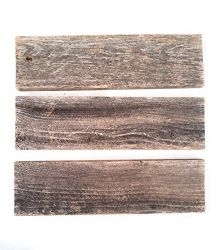 Rustic Weathered Reclaimed Wood Planks for DIY Crafts, Projects and Decor (12 Planks - 12" Long) Rockin' Wood