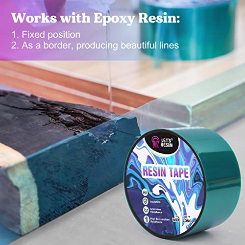LET'S RESIN Resin Tape,2Inch Wide x 108FT Long Epoxy Tape,Thermal Adhesive Tape,High-Temperature Heat Insulation, Easy Peel, Release Resin Tape for LET'S RESIN