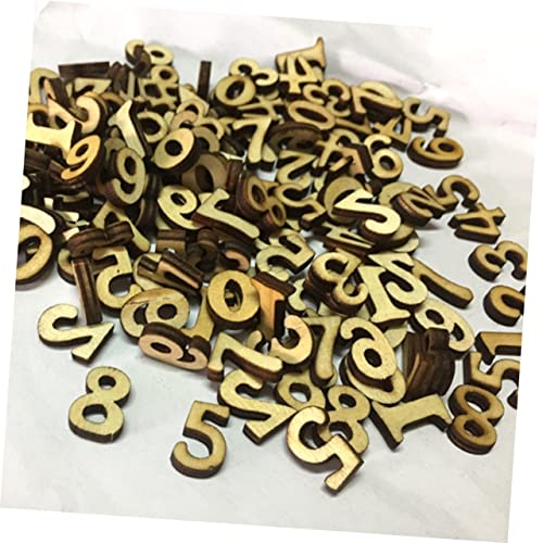 SEWOART 100pcs Pieces DIY Wooden Number Unfinished Crafts Numbers Wood Letters Wooden Number Chips Wood Number Cutouts Wedding Blank Puzzle Wooden SEWOART