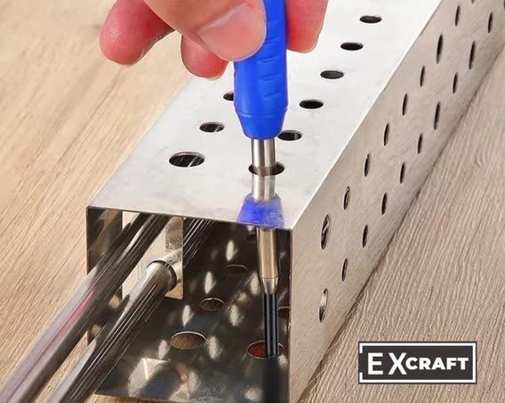 EXcraft Mechanical Carpenter Pencils, 2 Pack, 6 Refills Deep Hole with Built-in Sharpener For Architect Construction Carpentry Making Scribe Tools WoodArtSupply