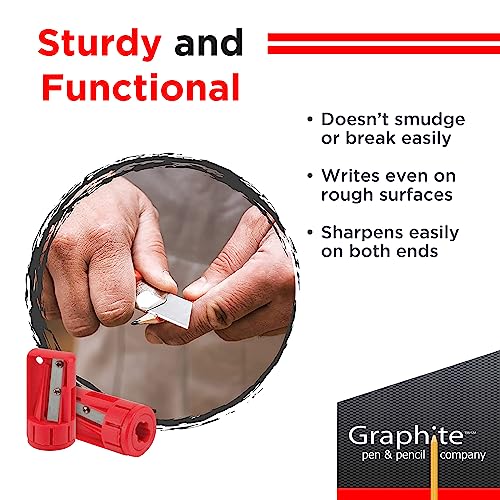 GRAPHITE Hard Lead Carpenter Pencils Bulk - (72) Pieces Lumber Wooden Pencil #2 (HB) - Neon Orange - WoodArtSupply