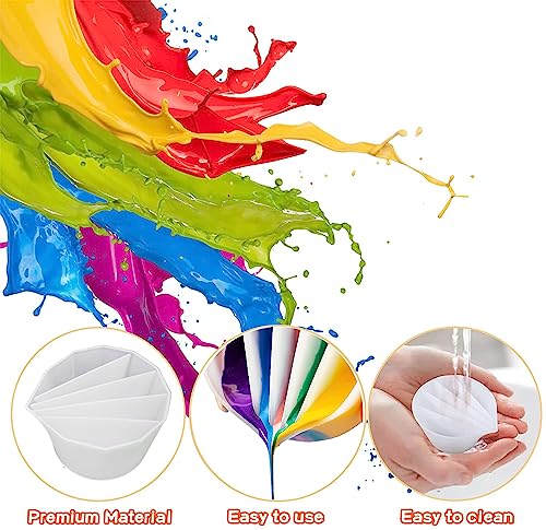 6PCS Acrylic Paint Pouring Strainers, Paint Pouring Cups, Acrylic Pouring Strainers, Plastic Flower Strainers Silicone Pouring Drain Basket for DIY FASALX