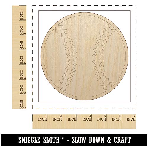 Baseball Softball Unfinished Wood Shape Piece Cutout for DIY Craft Projects - 1/8 Inch Thick - 6.25 Inch Size Sniggle Sloth