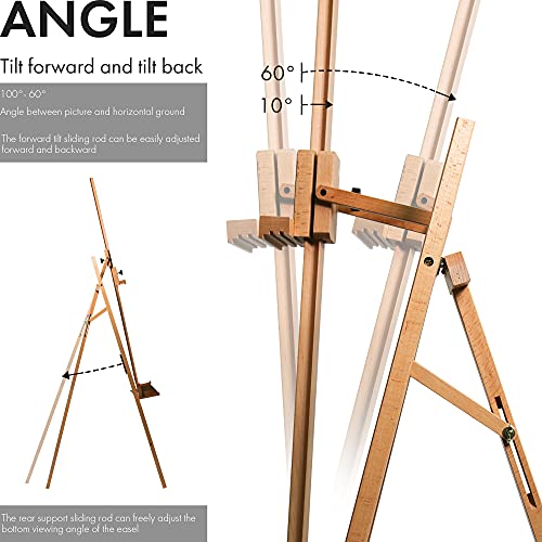 ARTIFY Large A-Frame Adjustable Painters Easel, Solid Beechwood Easel, Studio Easel with Brush Holder for Adults ARTIFY art supplies