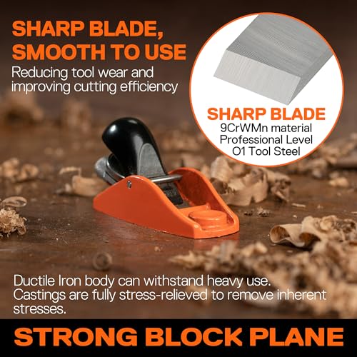 JORGENSEN 3-1/2" Mini Wood Planer, Mini Hand Planer for Woodworking, Block Plane, Small Hand Plane for Trimming, Wood Planing, Craft - Small Wood Jorgensen