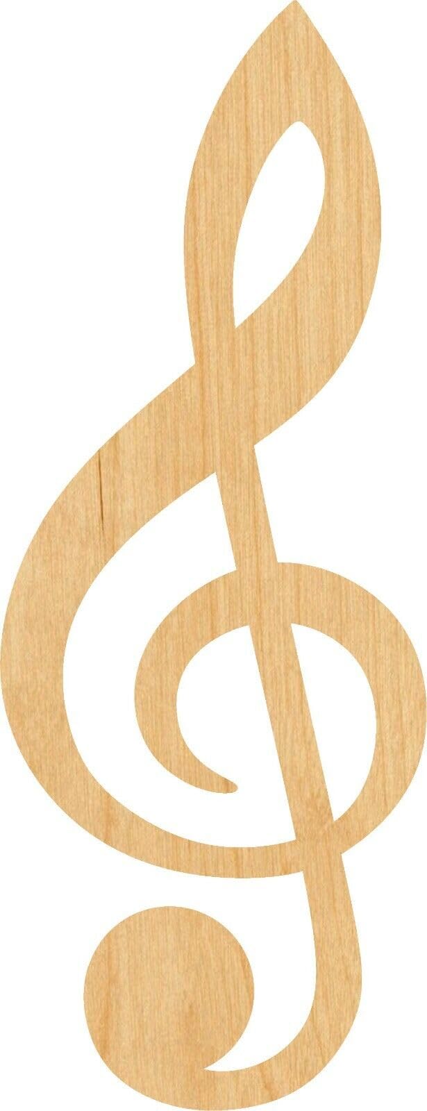 3 Pcs Treble Clef Supply 3" Wooden Shape Ornaments Unique Unpainted Smooth Surface Unfinished Laser Cutout Wood Sheets Boards for Crafts 1/8 Inch Generic