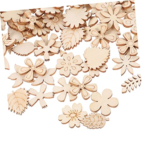 TOYANDONA 200pcs DIY Graffiti Wood Chips Wood Cutouts for Crafts Unfinished Wood Cutouts Wooden Shapes to Paint Flowers Fall Leaves for Crafts TOYANDONA