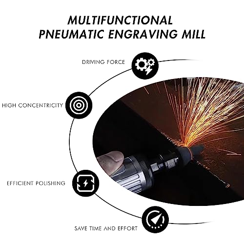 DINGTAIHE 1/4Inch Air Die Grinder, Straight Grinder, Pneumatic Air Die Grinder Heavy Duty Industrial Polisher Grinding Cleaning Tool DINGTAIHE
