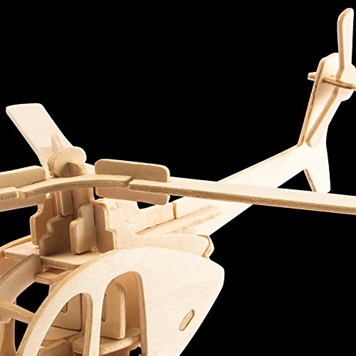 3D Wooden Puzzle Helicopter Model Creative Puzzle Model Kits DIY Toys 32-Piece Build Car Kit PONTE COLLECTION