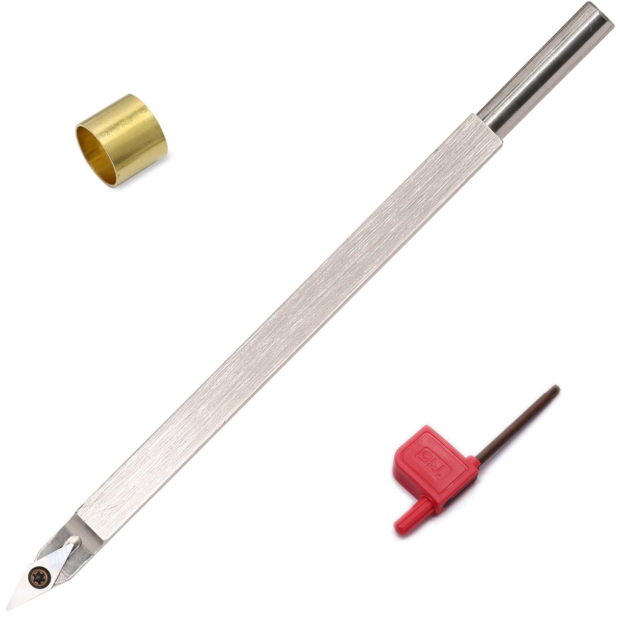 Woodturning Tools Carbide Tipped Lathe Chisel Radius Detailer Tool Bar 10 Inches Blades Gouge Skew Spear 35°R With Ci4 Diamond Carbide Insert for Asieg Tool