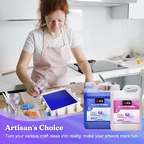 LET'S RESIN Silicone Mold Making Kit 30A,160oz/10Lbs Durable Mold Making Silicone Rubber, Fast Cure Platinum Cured Silicone, Self-Degassing Molding LET'S RESIN
