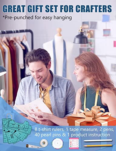 Tshirt Ruler Guide for Vinyl Alignment - T Shirt Measure Rulers Guide, Shirt Measurement Centering Tool Heat Press Screen Printing Embroidery Vowlove