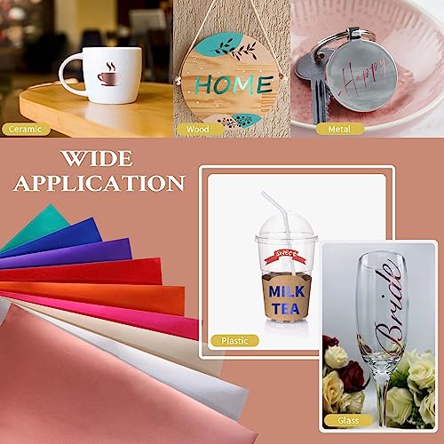 HTVRONT Matte Metallic Vinyl Permanent, 9 PCS 12"x12" Metallic Vinyl Sheets - Permanent Adhesive Vinyl for Cricut Machine & Silhouette Cameo HTVRONT