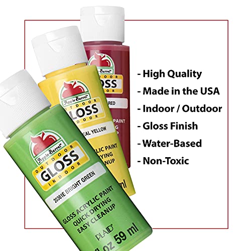 Apple Barrel Gloss Paint Set, 16 Piece (2-Ounce), PROMOABG Colors Apple Barrel