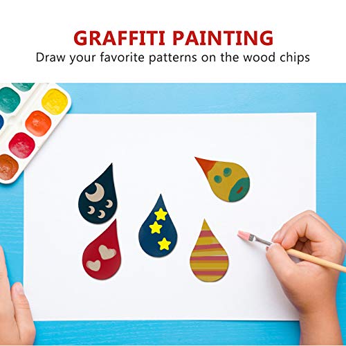 20pcs DIY Wooden Water Drop Unpainted Wooden Shapes Unfinished Wood Water Drop Discs Homemade Ornaments Wood Water Drop Slices Manual Mini Chips BESTOYARD