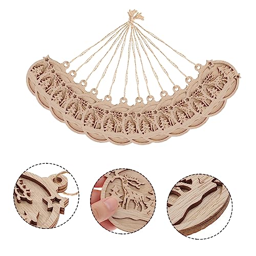 ABOOFAN 50 Pcs Double Decorative Wood Chips Unfinished Wood Christmas Cutouts Unfinished Wood Christmas Ornaments Unfinished Painting Wood Crafts 7c ABOOFAN