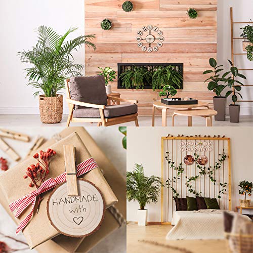 Fuyit Natural Wood Slices 20 Pcs 3.5-4 Inches Unfinished Wood Craft Kit Undrilled Wooden Circles Without Hole Tree Slice with Bark for Arts Painting Fuyit