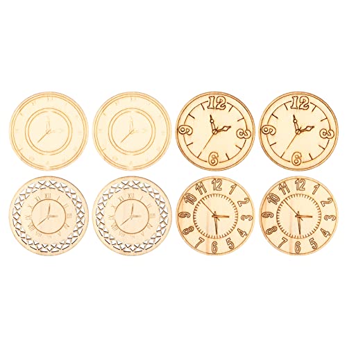Wood Cutouts, 16PCS Wood Rounds for Crafts Round Wooden Ornaments, Wood Cutouts Round Clock Shaped Unfinished Chips Wooden Crafts for Decoration HERCHR
