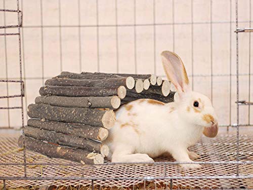 PINVNBY Guinea Pig Wooden Ladder Bridge Rabbits Hideout, House, Tunnel, Rodents Chew Toys for Bunny, Chinchillas, Hedgehogs, Ferrets, Rat and Small PINVNBY