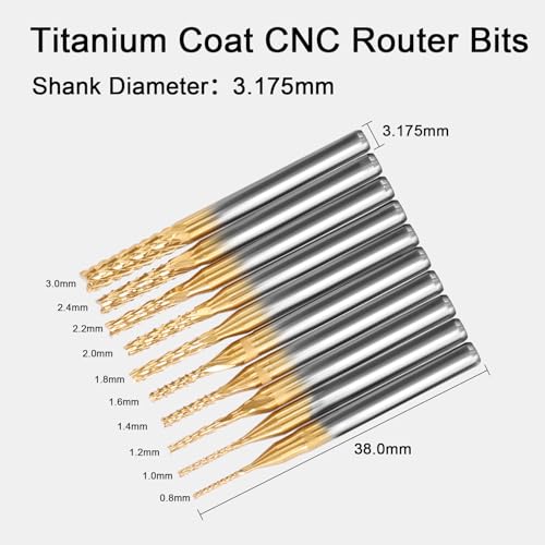 LAKIX 1/8" Shank End Mills CNC Router Bits, 40pcs, CNC Cutter Milling Carving Bit Set Including 2-Flute Flat Nose & Ball Nose End Mill, Nano Blue LAKIX