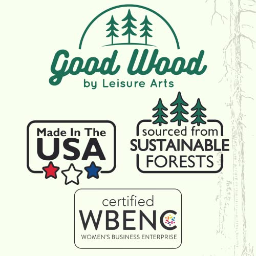 LEISURE ARTS Good Wood Wooden Half Crate craft caddy in unfinished pine for storage wood crates, Large decorative boxes and centerpieces for the home LEISURE ARTS