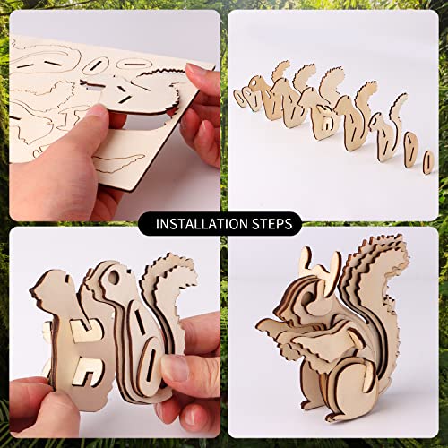 calary 3D Wooden Puzzle Simulation Animal Dinosaur Assembly DIY Model Toy for Kids and Adults,Set of 6 calary