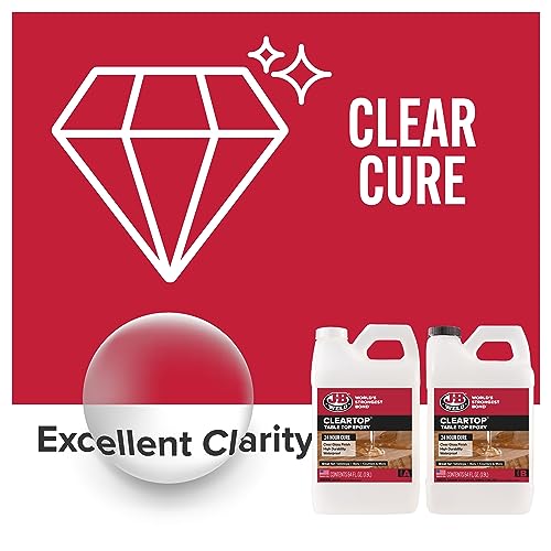 J-B Weld Tabletop Epoxy Resin, 1 Gallon Kit, 24 Hour Cure,Cures Clear, Scratch & Water Resistant J-B Weld