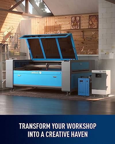 OMTech 150W CO2 Laser Engraver with Water Chiller, 40x63 Inch Laser Cutting Engraving Etching Machine with Autofocus Autolift 3 Way Pass Air Assist, OMTech