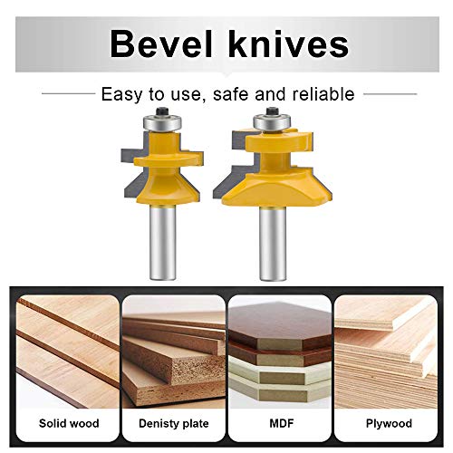 LETBUY Flooring 2 Bit Tongue and Groove Flooring Router Bit Set 1/2-Inch Shank (2 pcs) LEATBUY-TECH