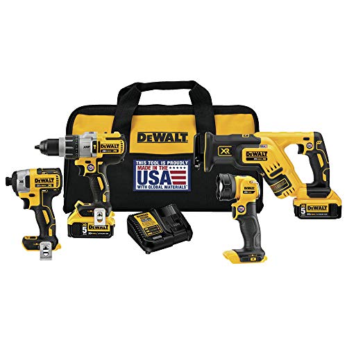 DEWALT 20V MAX* XR Cordless Drill Combo Kit, 4-Tool (DCK494P2) DEWALT